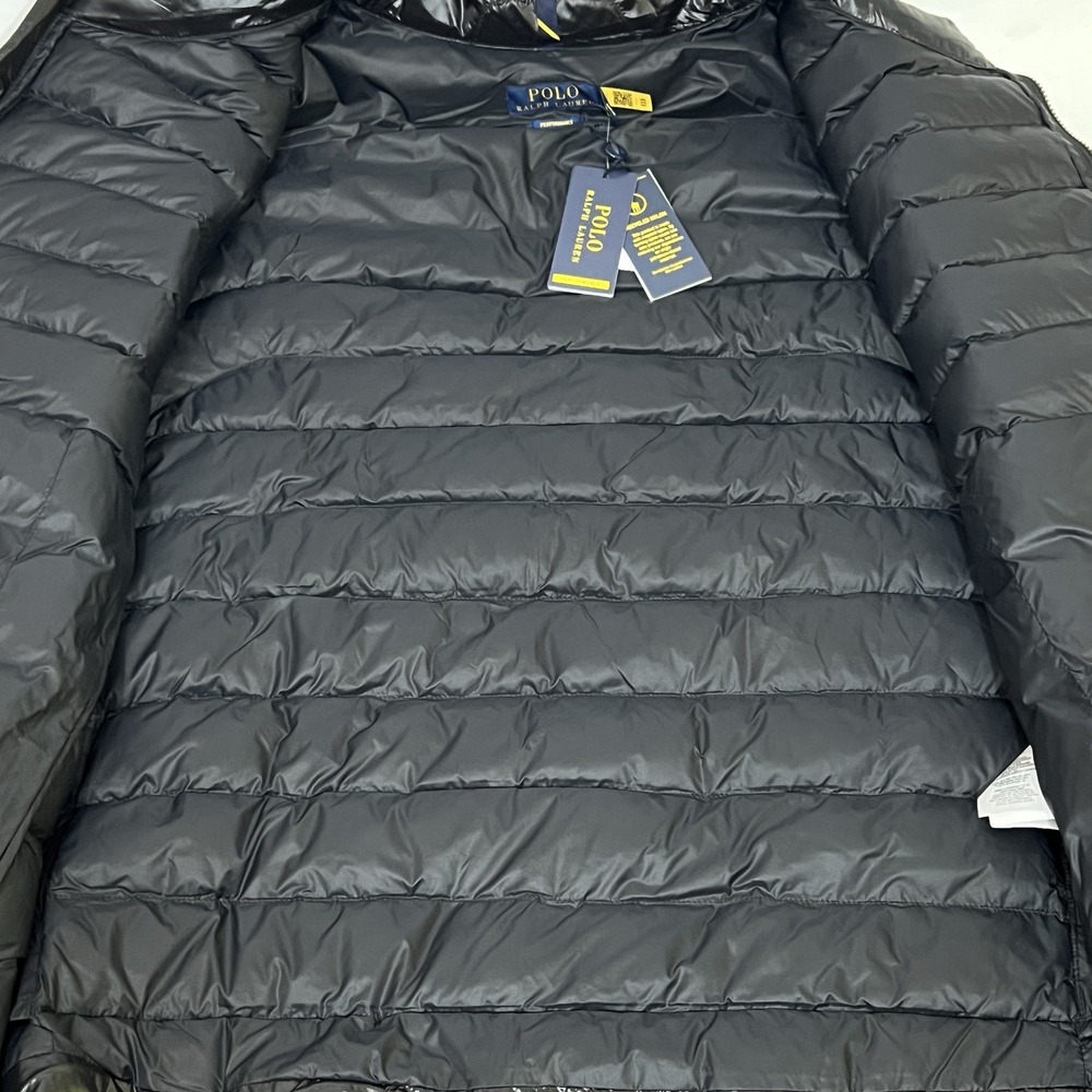 Polo Ralph Lauren Performance Full Zip Puffer Jacket Black Logo Mens 3XB New - Picture 3 of 15